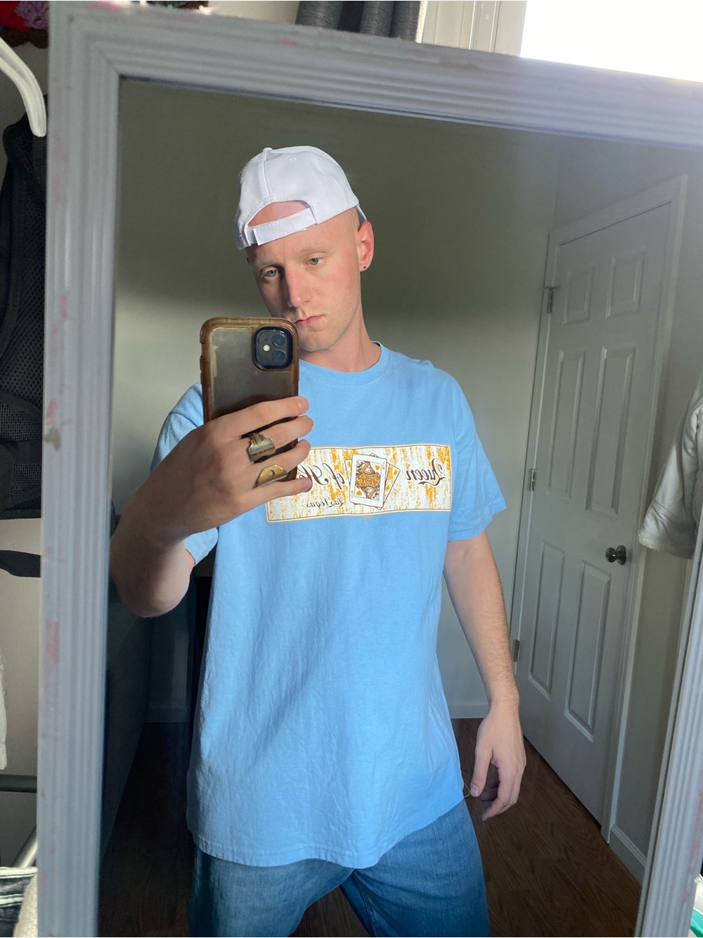 Light Blue T-Shirt with Yellow Las Vegas graphic